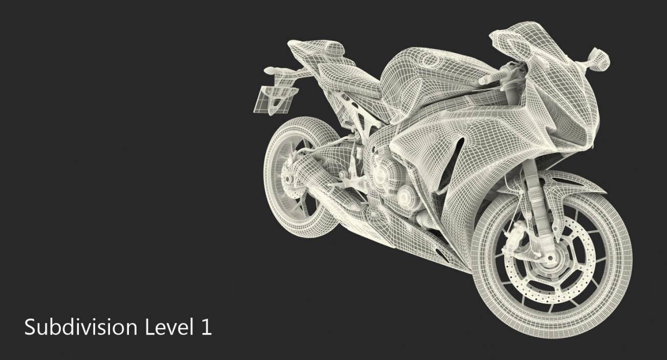 3D Honda CBR 1000RR Fireblade 2016 Rigged model