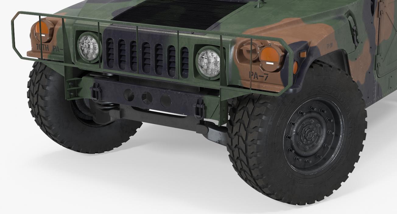 3D Mini Ambulance Military Car HMMWV m996 Camo model