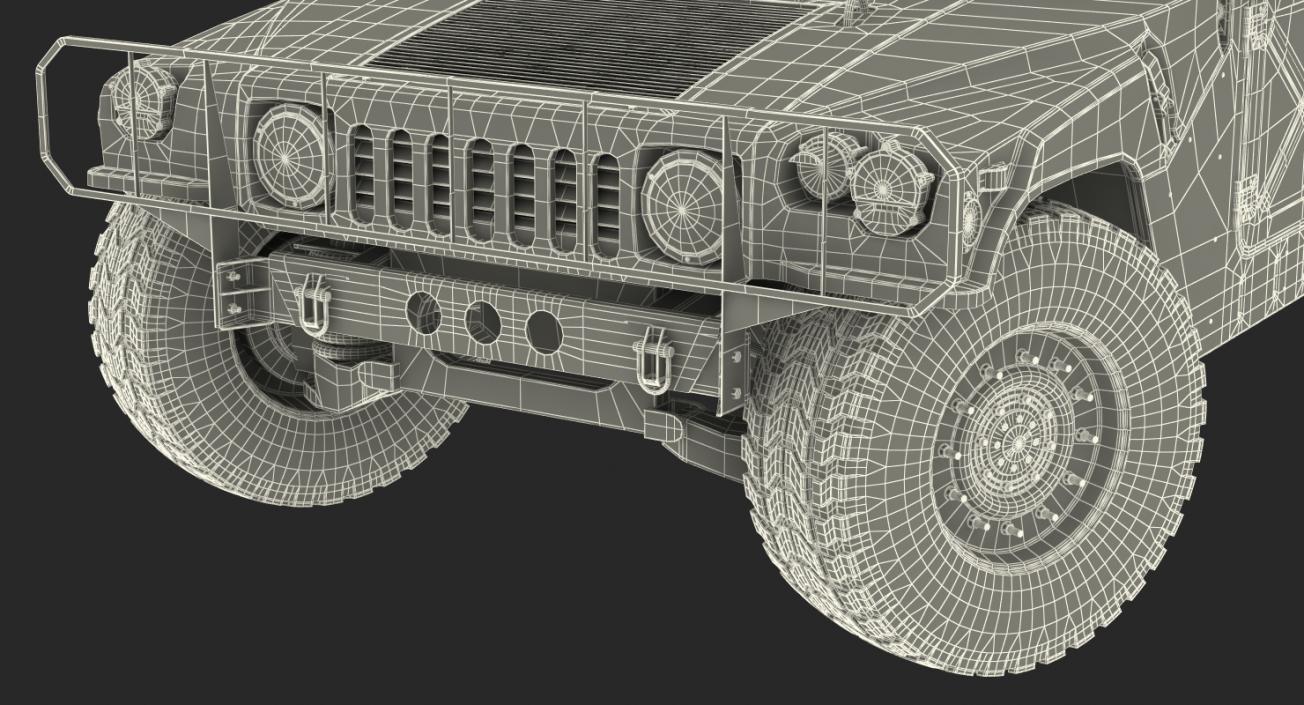 3D Mini Ambulance Military Car HMMWV m996 Camo model