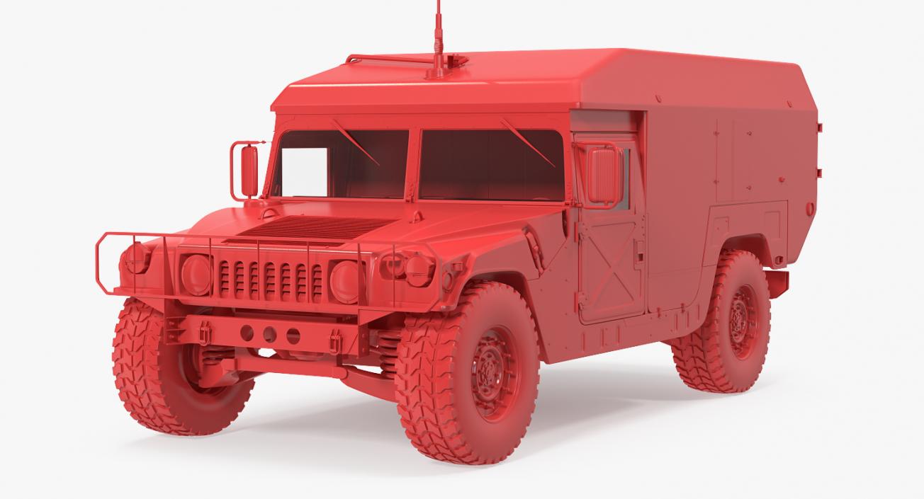 3D Mini Ambulance Military Car HMMWV m996 Camo model