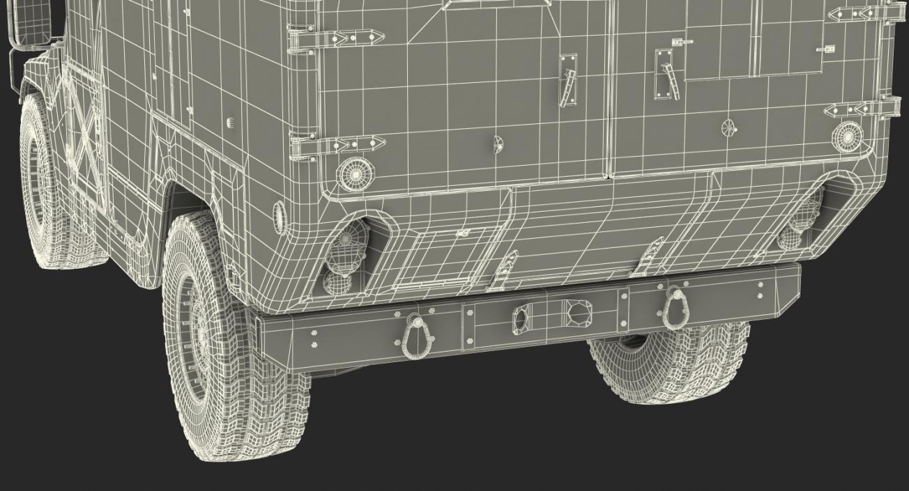 3D Mini Ambulance Military Car HMMWV m996 Camo model