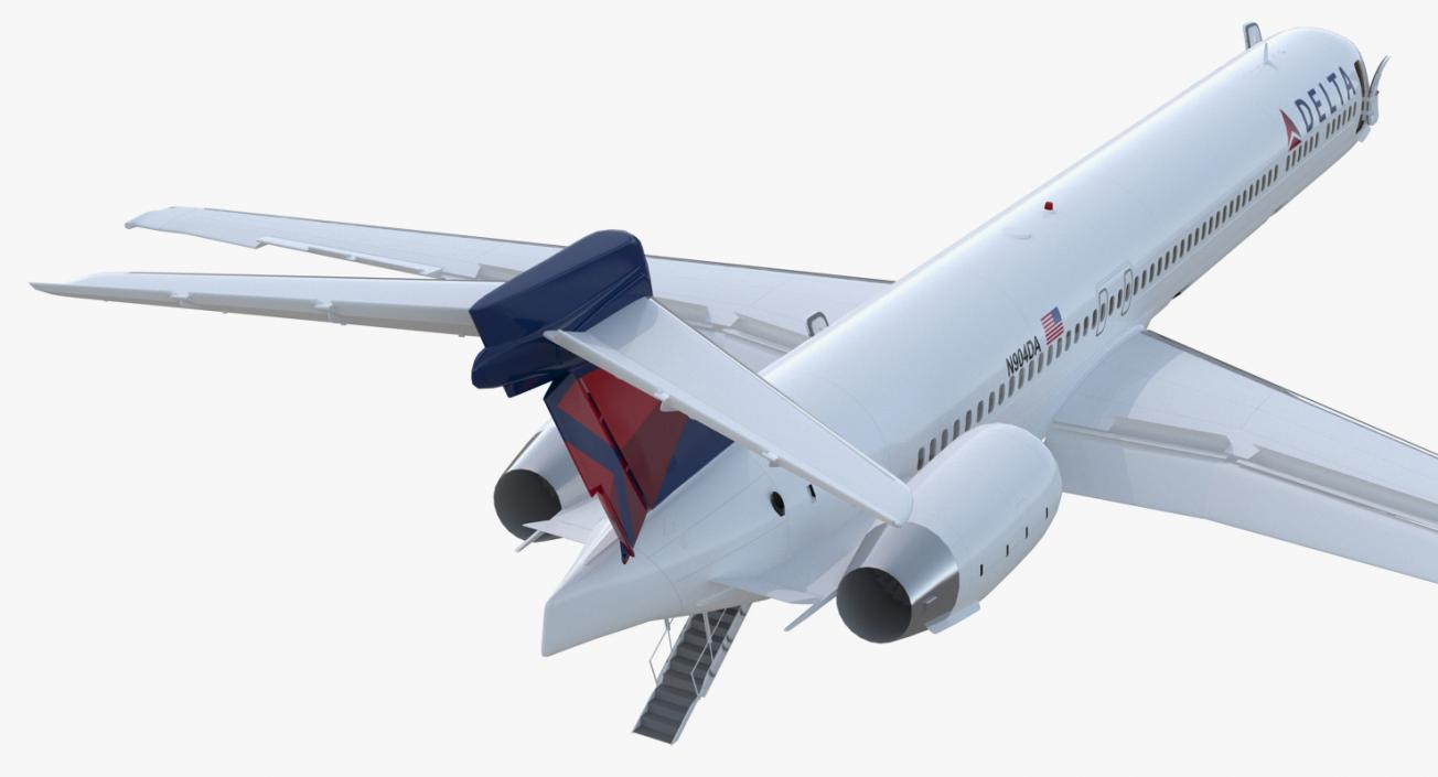 3D model McDonnell Douglas MD90 Delta Rigged