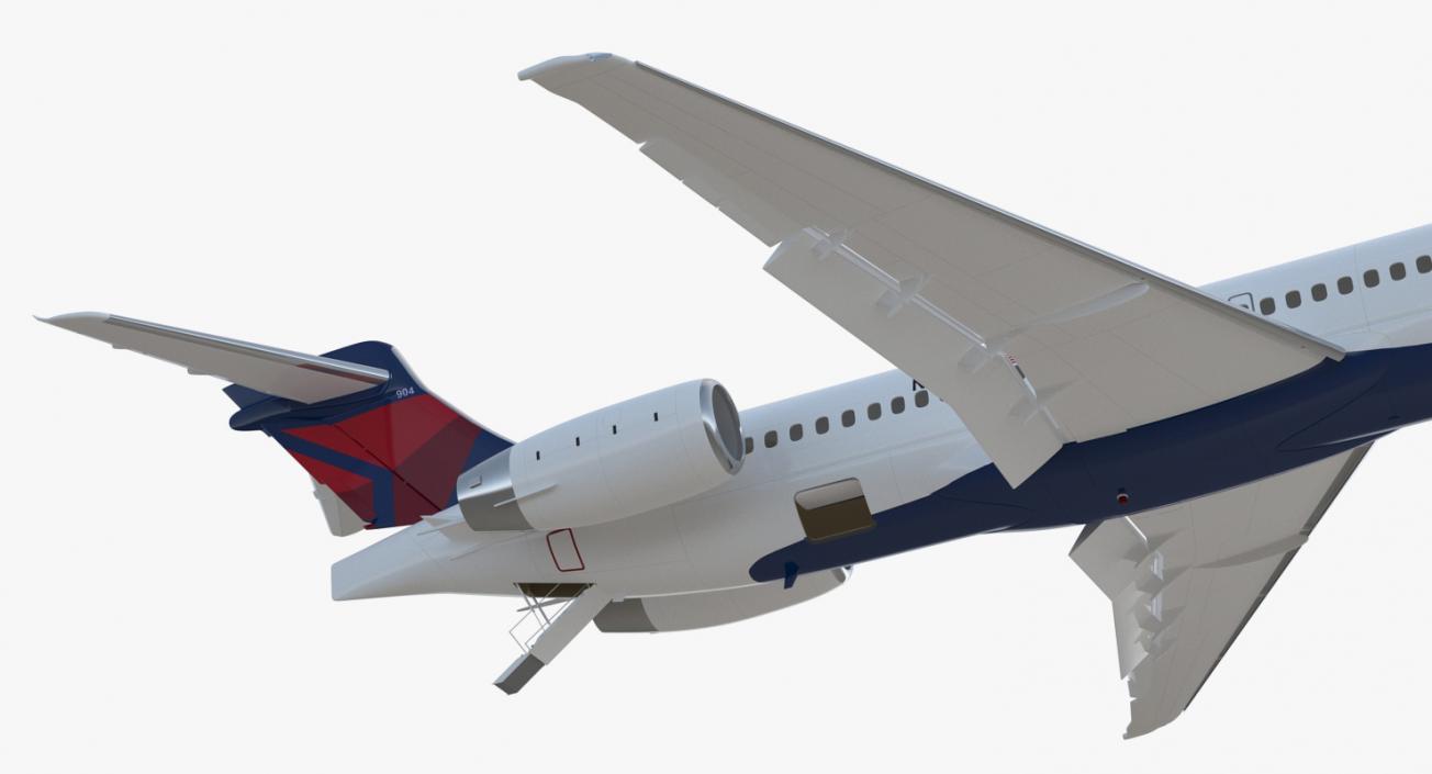 3D model McDonnell Douglas MD90 Delta Rigged