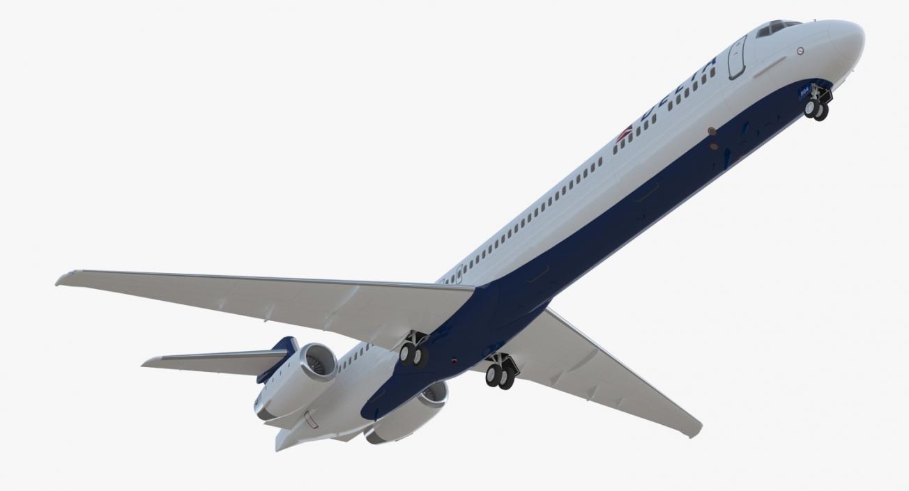 3D model McDonnell Douglas MD90 Delta Rigged