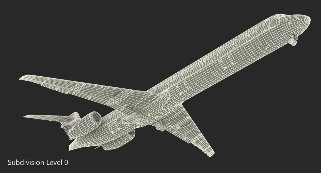 3D model McDonnell Douglas MD90 Delta Rigged