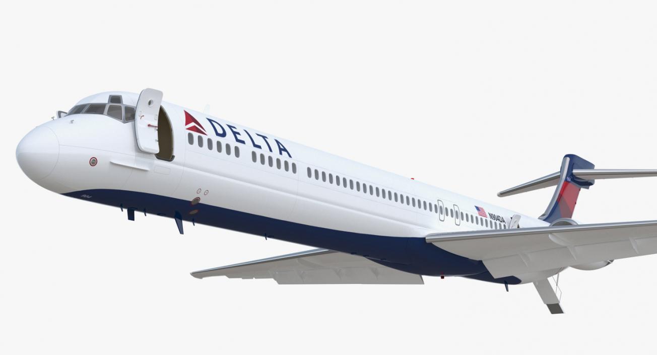 3D model McDonnell Douglas MD90 Delta Rigged