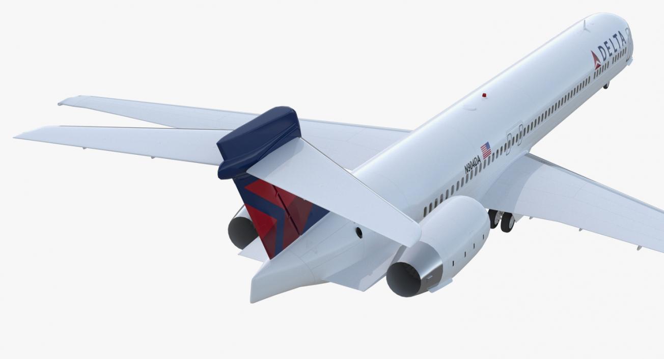 3D model McDonnell Douglas MD90 Delta Rigged