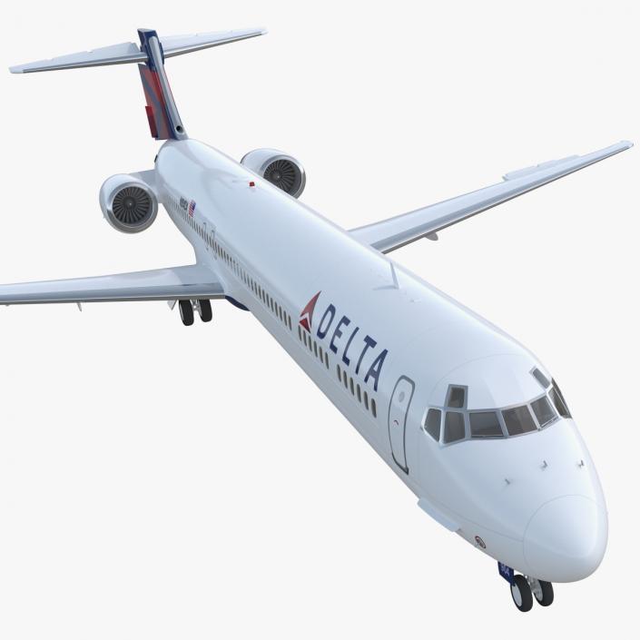 3D model McDonnell Douglas MD90 Delta Rigged