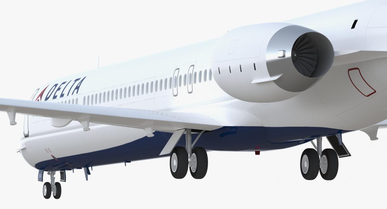 3D model McDonnell Douglas MD90 Delta Rigged