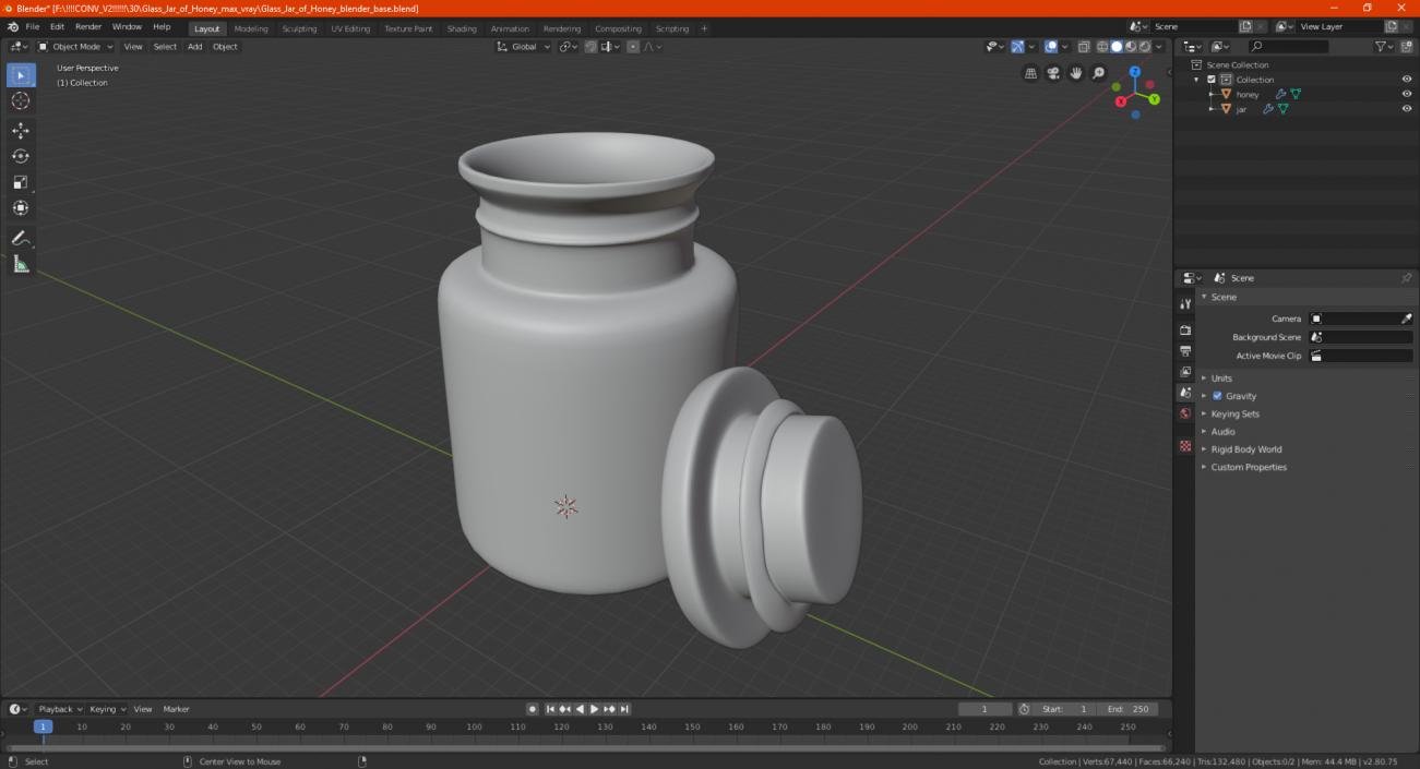 3D Glass Jar of Honey model