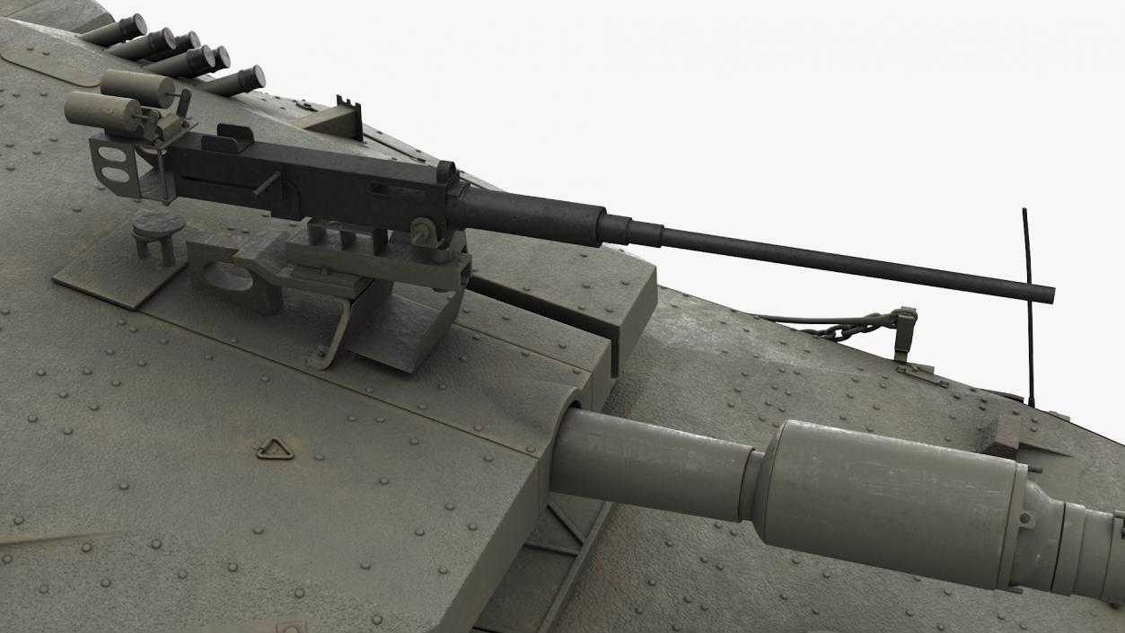 3D Dirty Israeli Tank Merkava 5 Olive Rigged