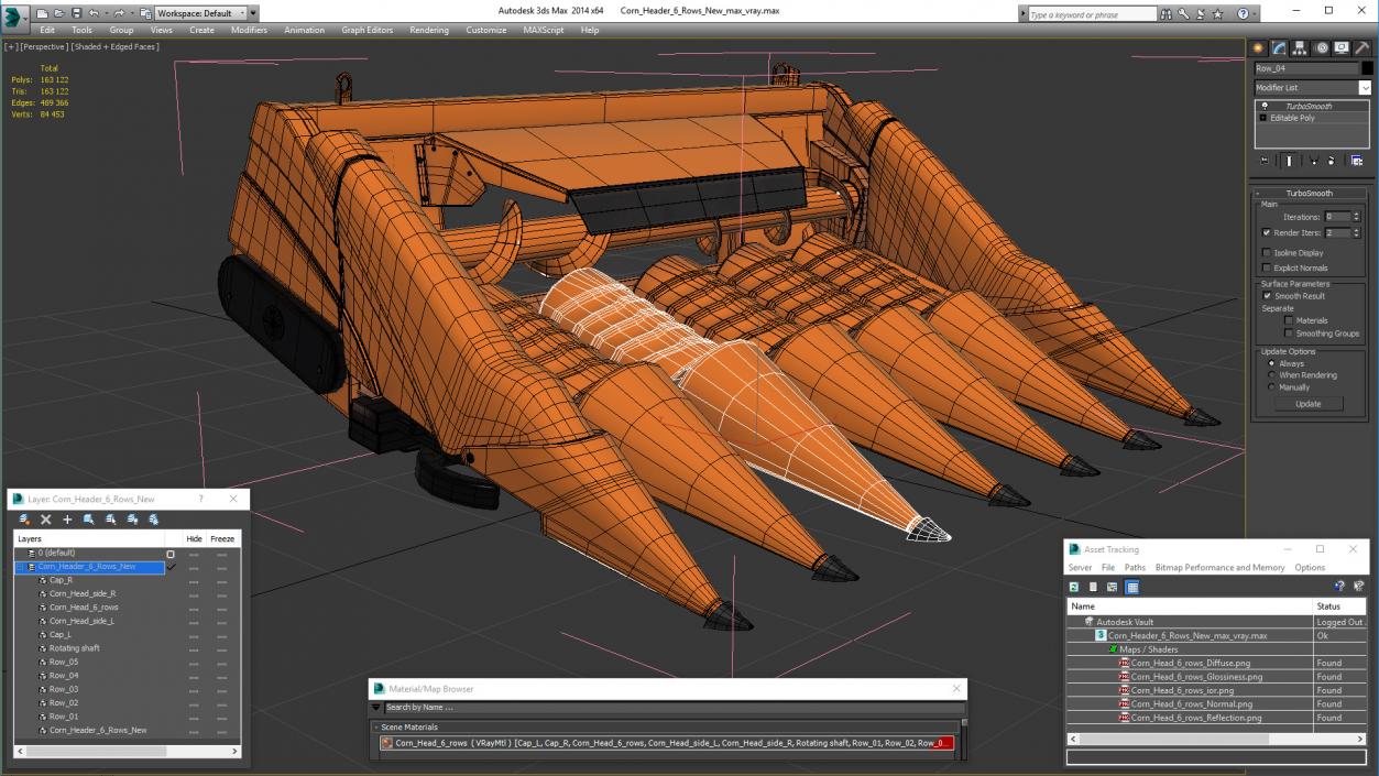 Corn Header 6 Rows New 3D