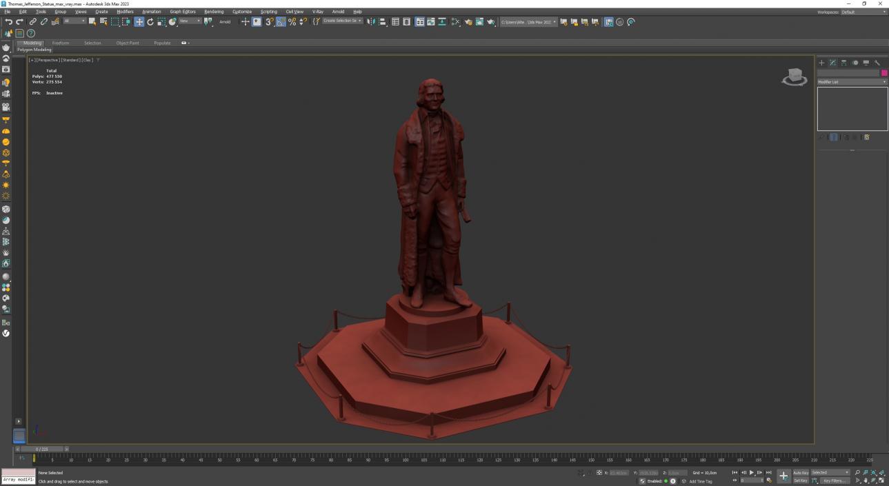 3D Thomas Jefferson Statue for 3D Print