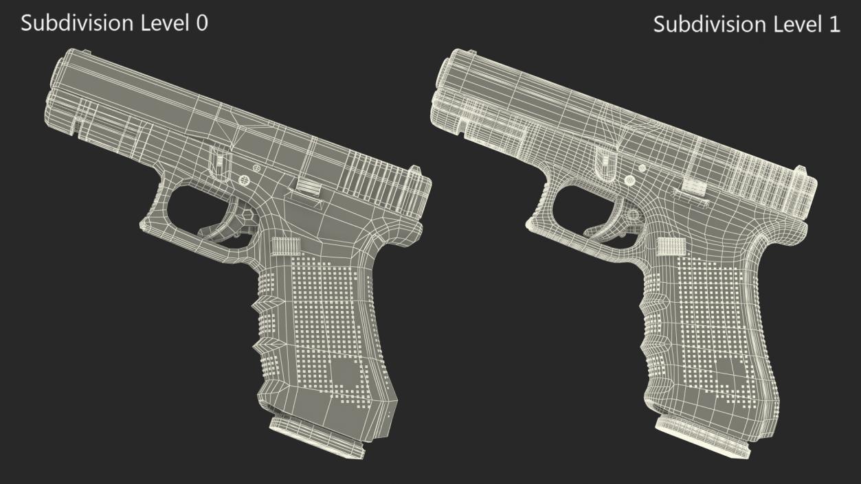 3D Olive Glock 17 with Magazine model