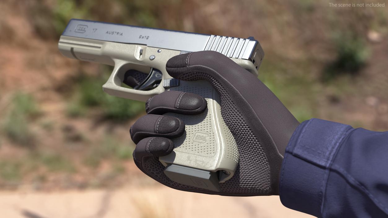 3D Olive Glock 17 with Magazine model