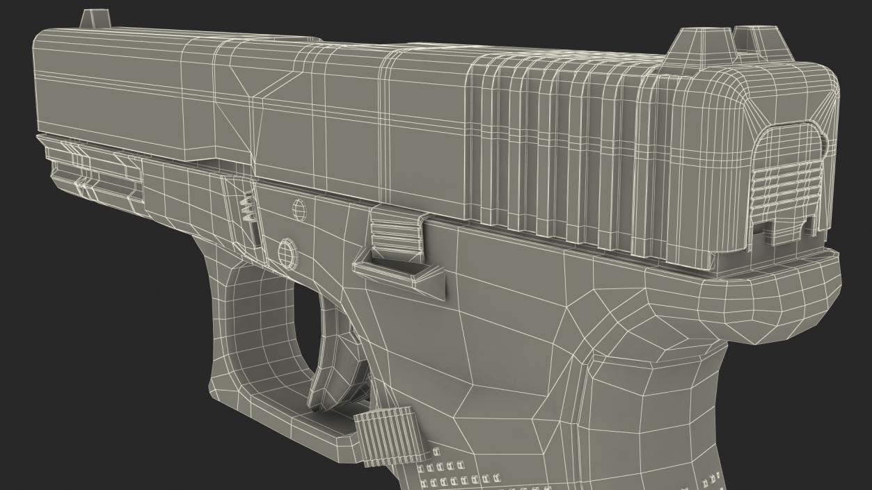 3D Olive Glock 17 with Magazine model