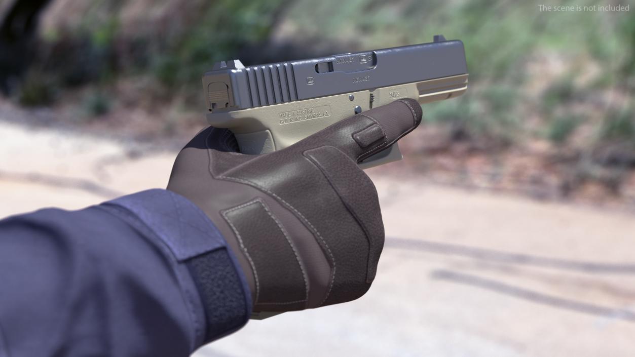 3D Olive Glock 17 with Magazine model