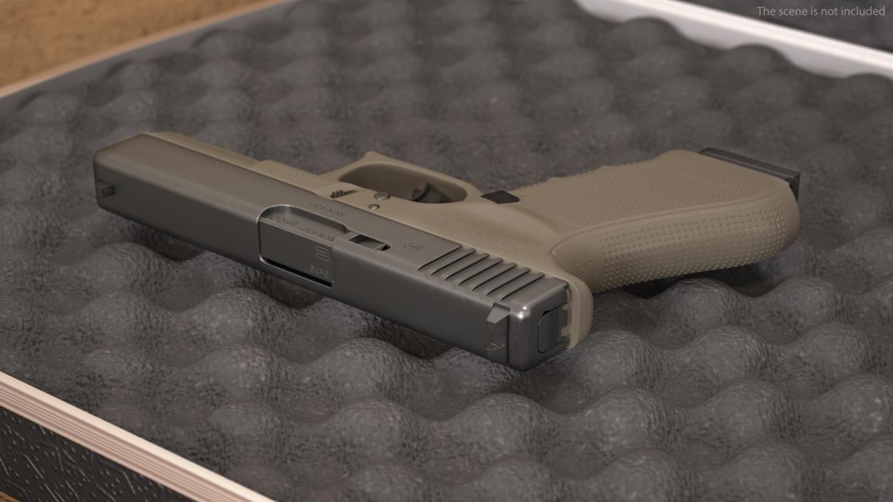 3D Olive Glock 17 with Magazine model