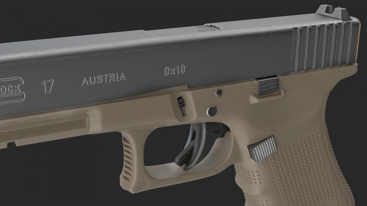 3D Olive Glock 17 with Magazine model