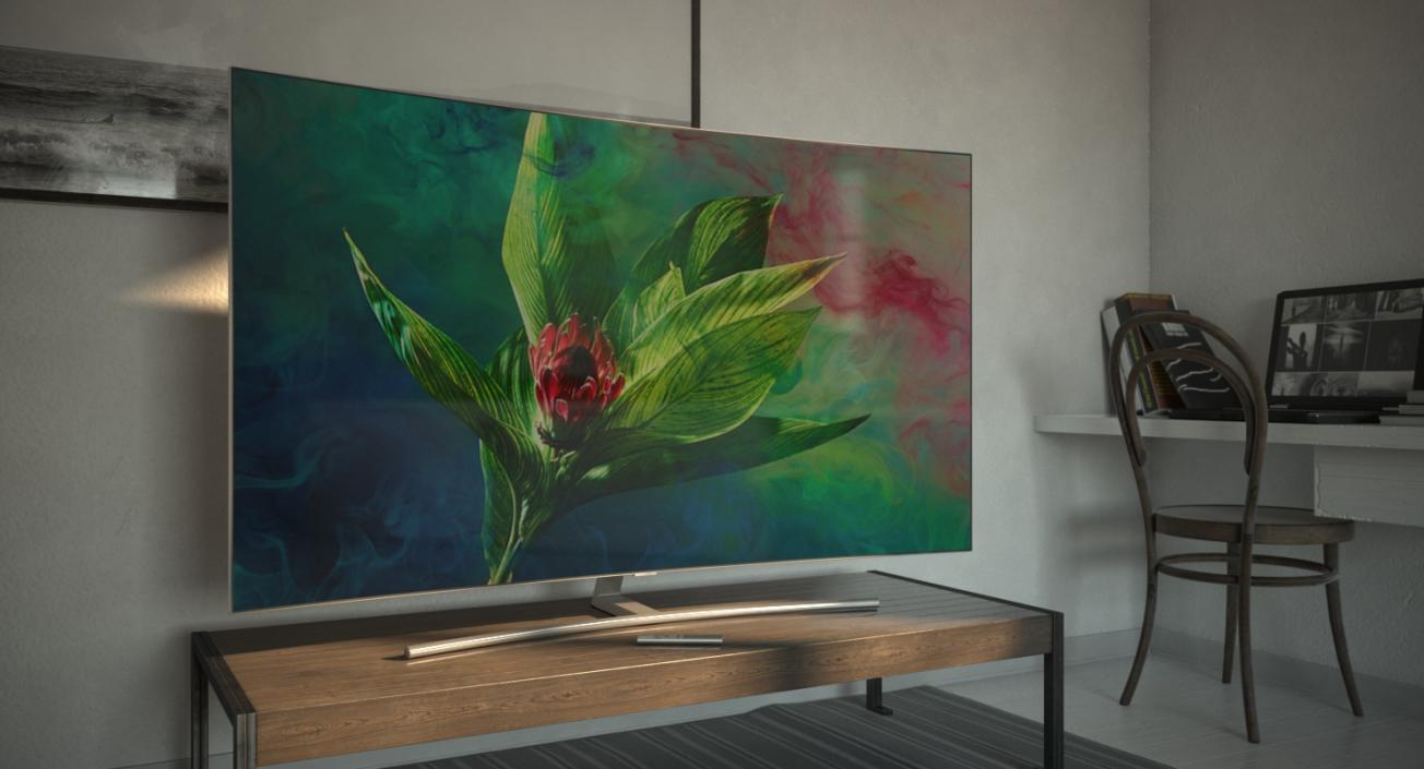 Samsung 65 inch 4K Curved Smart QLED TV 3D model