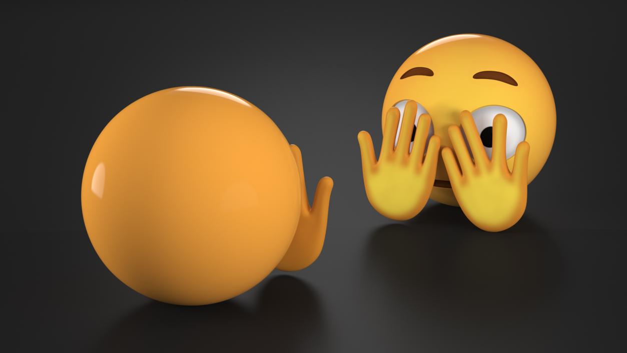 3D model Emoji Peeking Face 2