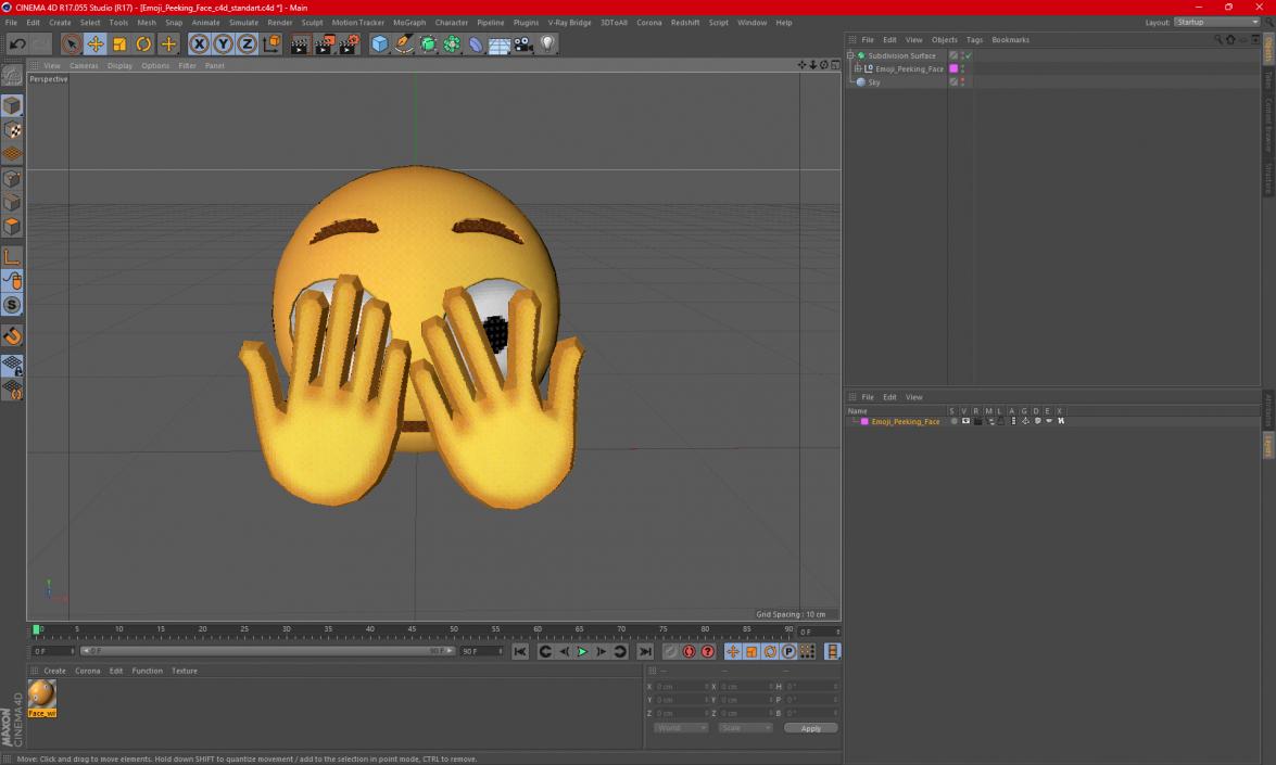 3D model Emoji Peeking Face 2