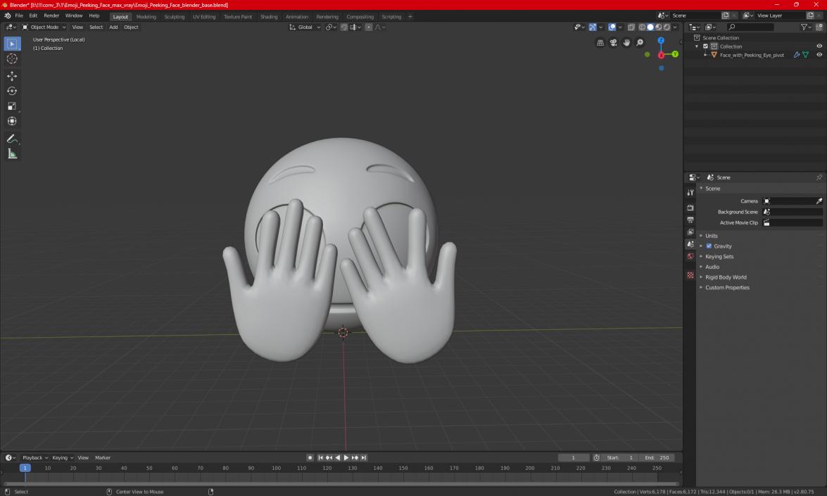 3D model Emoji Peeking Face 2