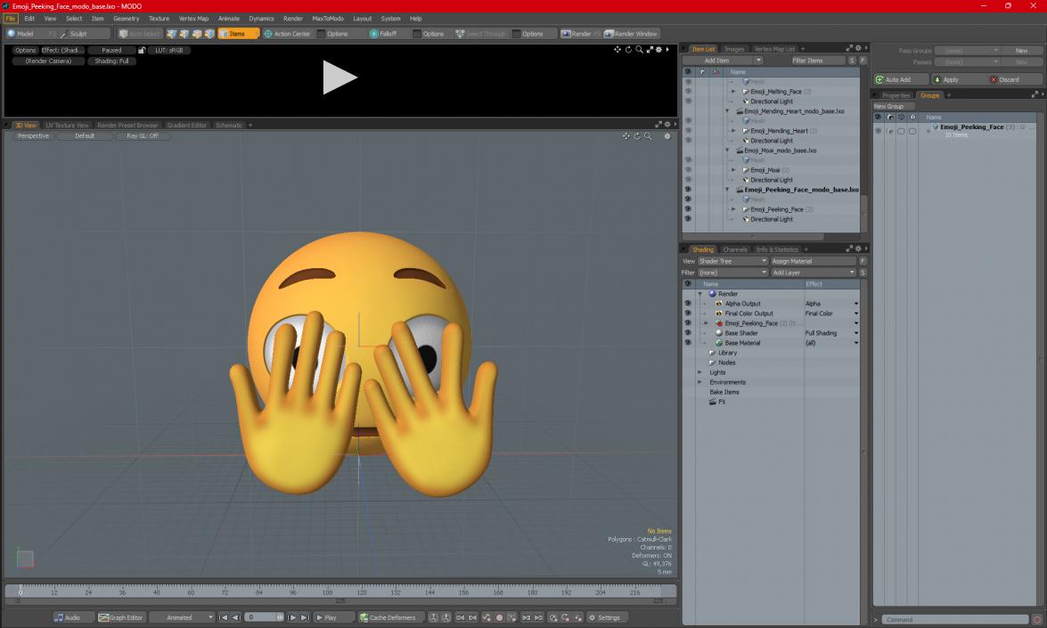 3D model Emoji Peeking Face 2