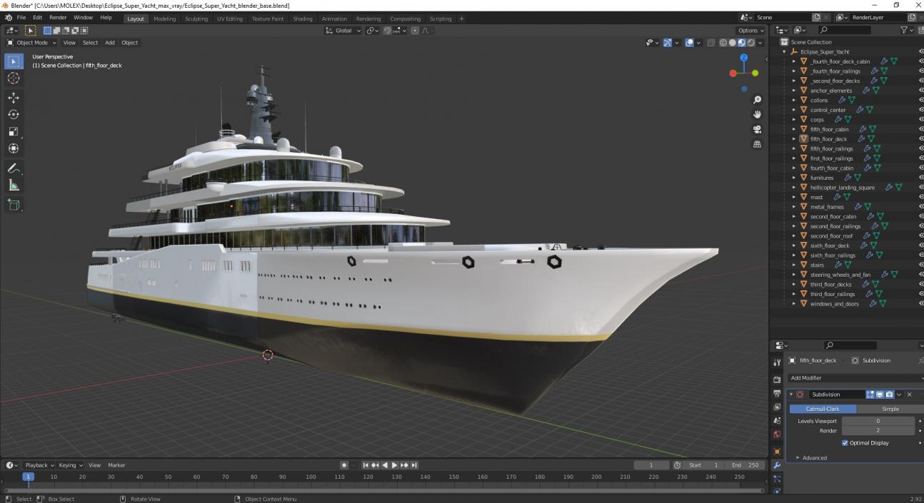 Eclipse Super Yacht 3D model