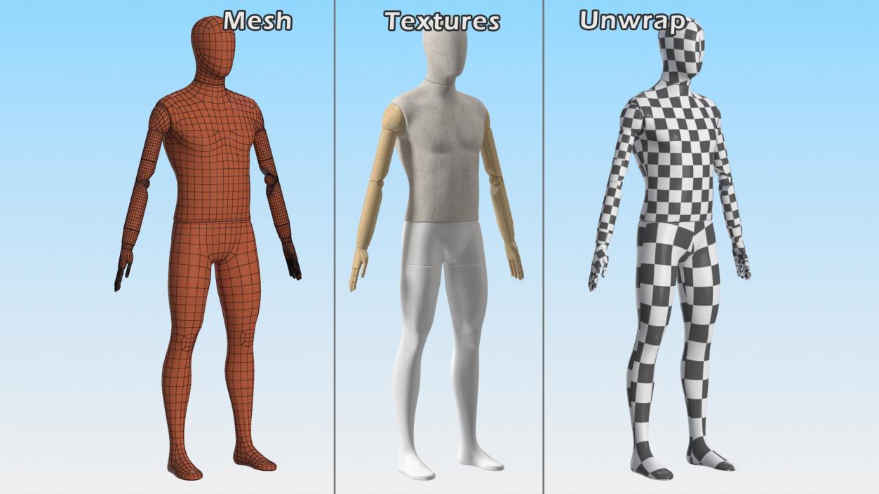 3D model Rigged Mannequins Collection 2