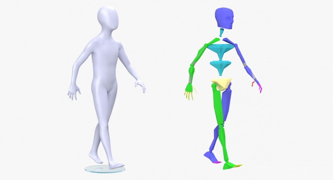 3D model Rigged Mannequins Collection 2