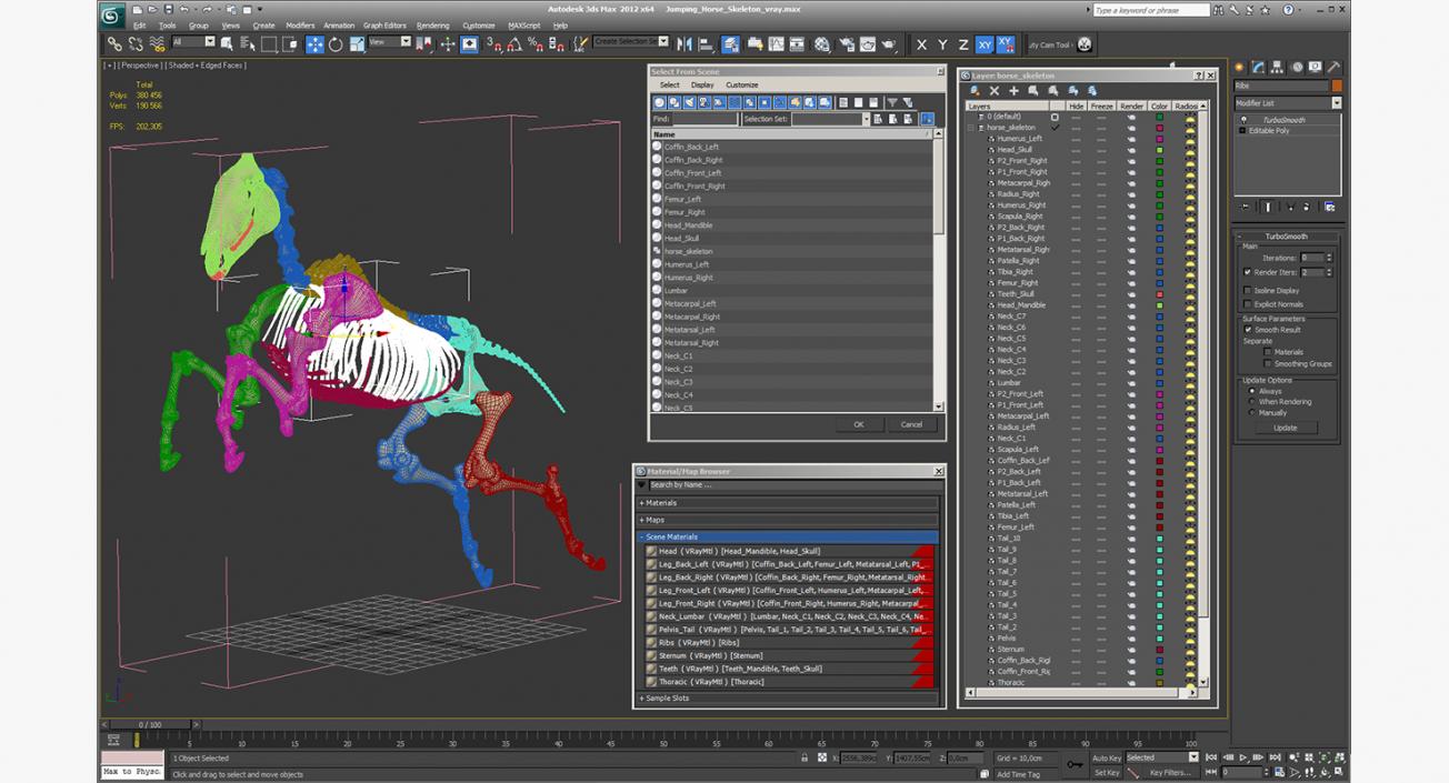 Jumping Horse Skeleton 3D