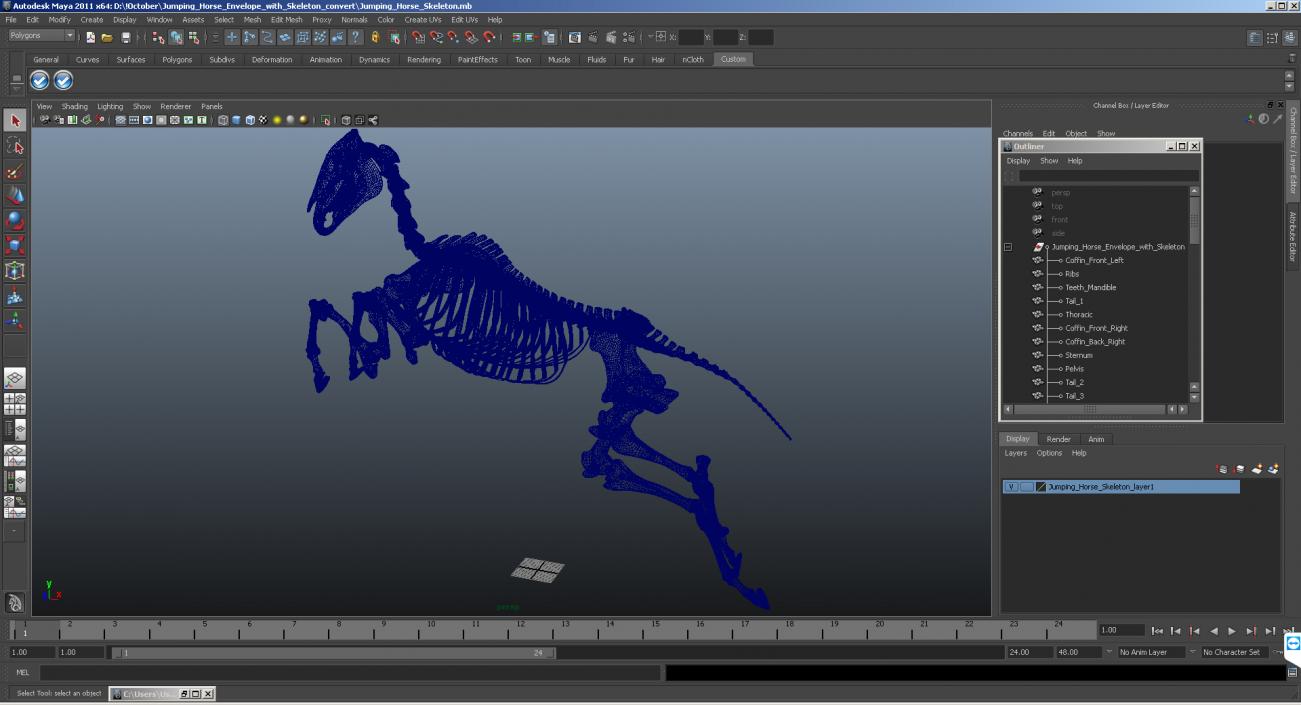 Jumping Horse Skeleton 3D