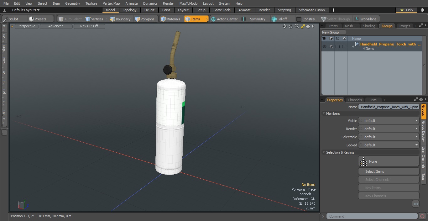 3D model Handheld Propane Torch with Cylinder Kit