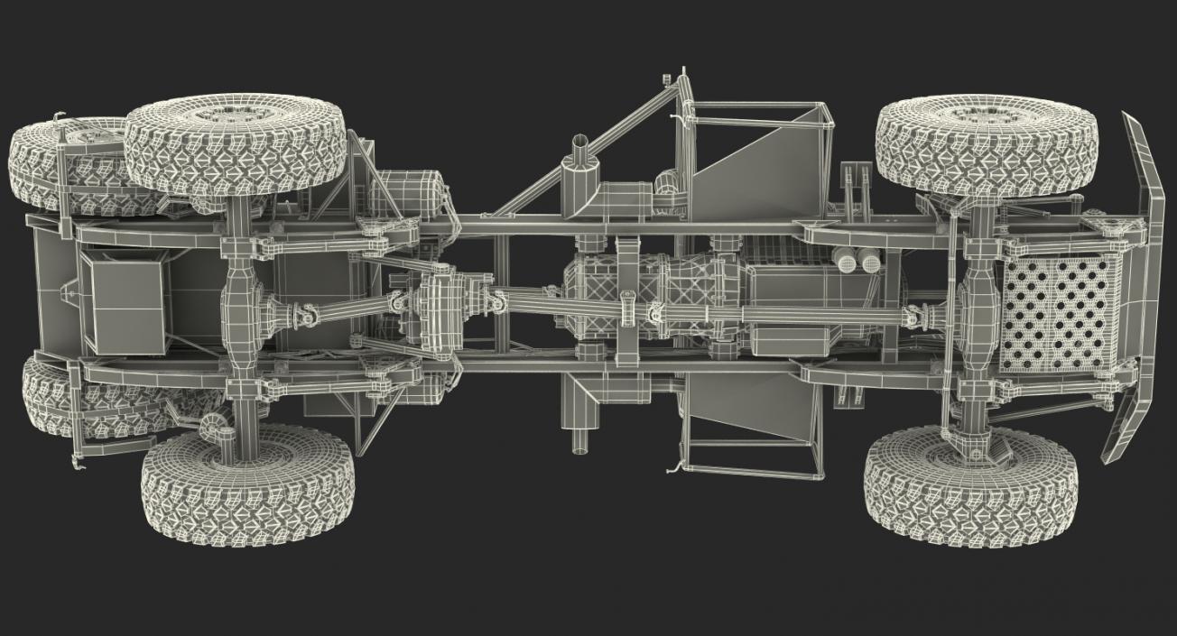 3D Dakar Racing Truck KAMAZ Frame And Engine