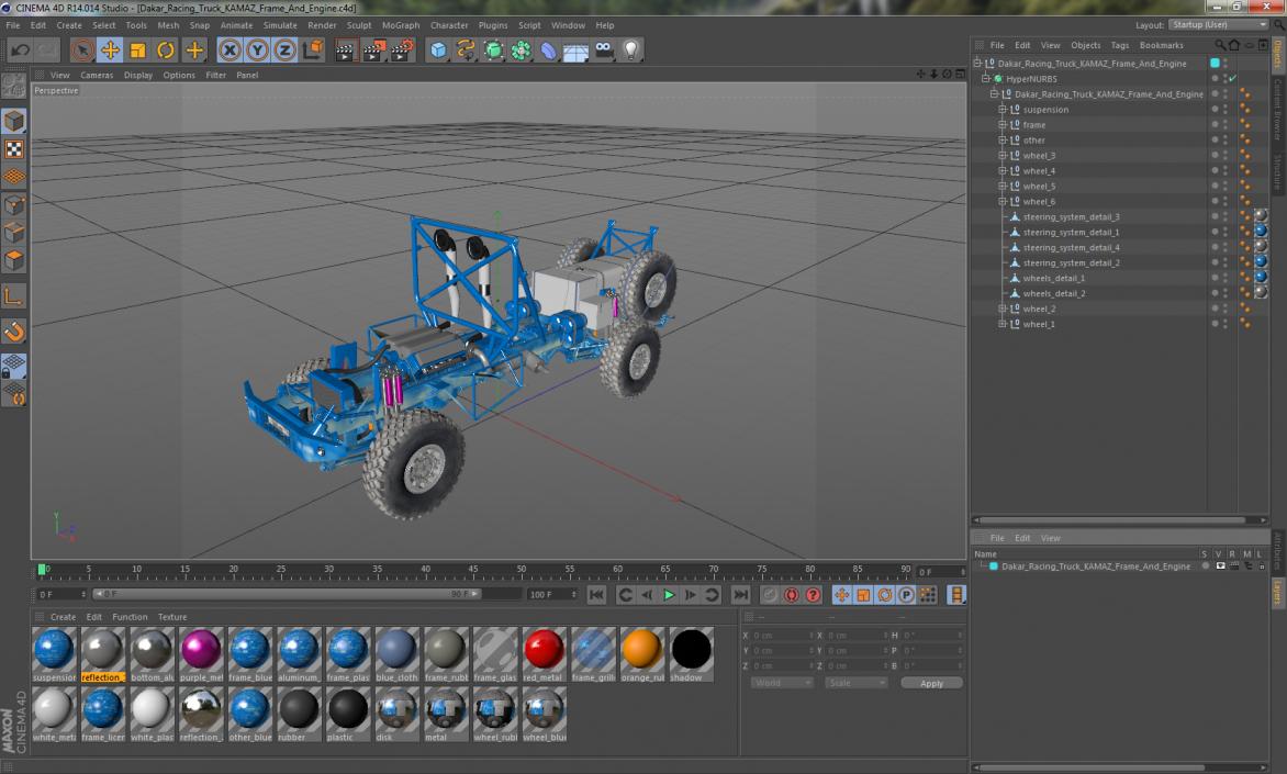 3D Dakar Racing Truck KAMAZ Frame And Engine