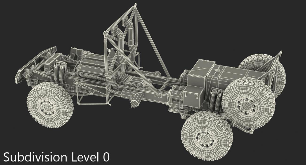 3D Dakar Racing Truck KAMAZ Frame And Engine