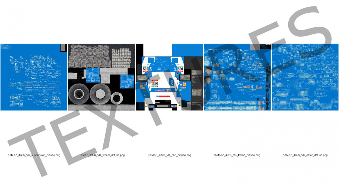 3D Dakar Racing Truck KAMAZ Frame And Engine