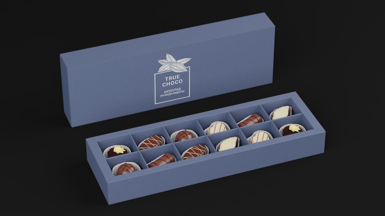 Box of Handmade Chocolates True Choco 3D