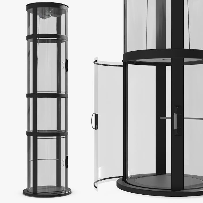 3D Tiny Glass Lift Black