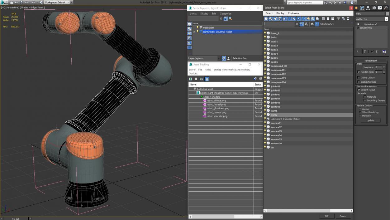 3D Lightweight Industrial Robot model