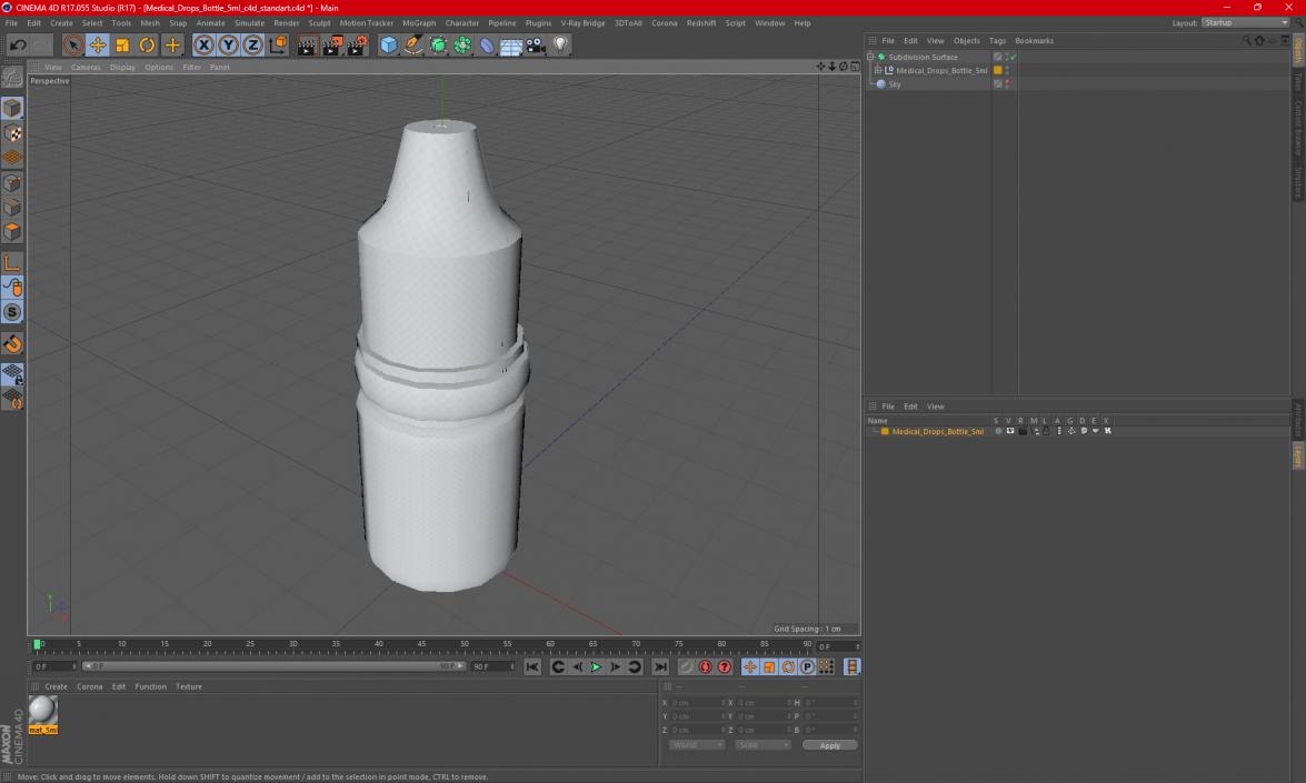 Medical Drops Bottle 5ml 3D model