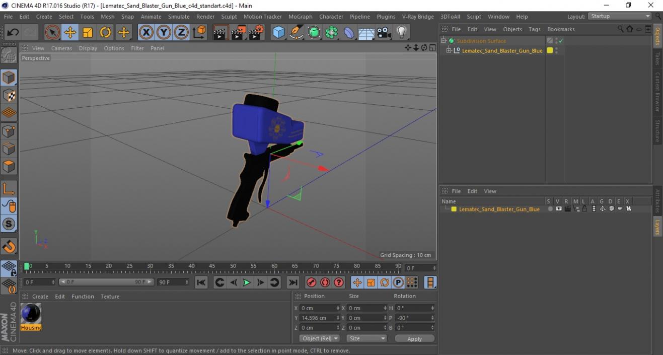 Lematec Sand Blaster Gun Blue 3D model