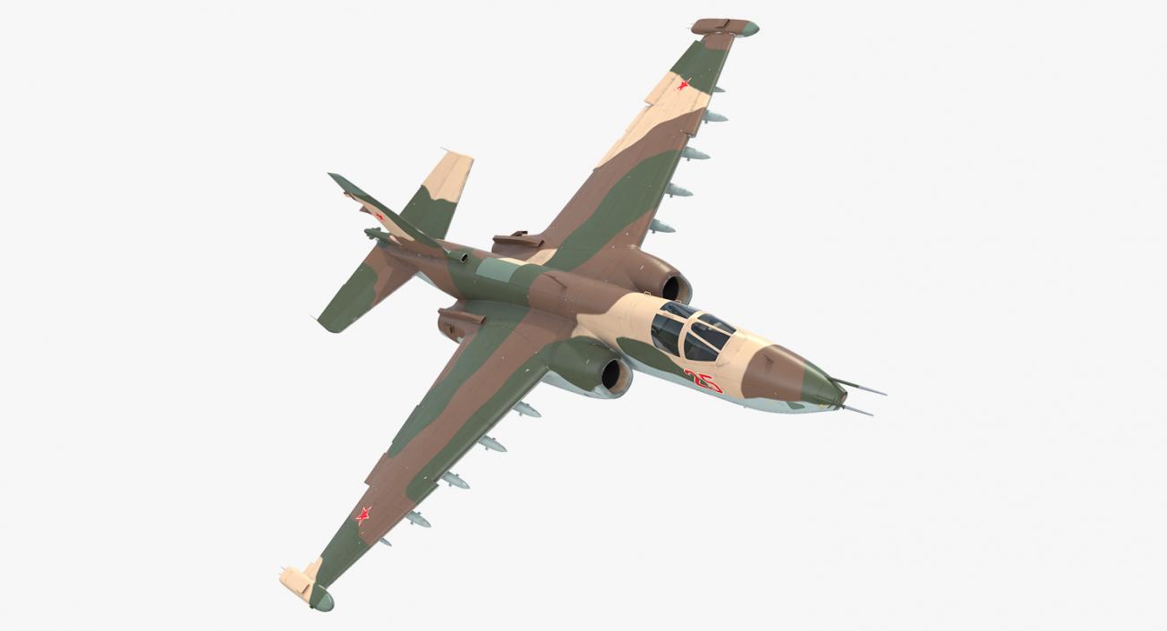 Sukhoi Su25 Grach Rigged 3D model