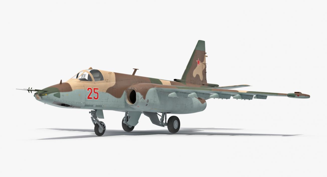 Sukhoi Su25 Grach Rigged 3D model