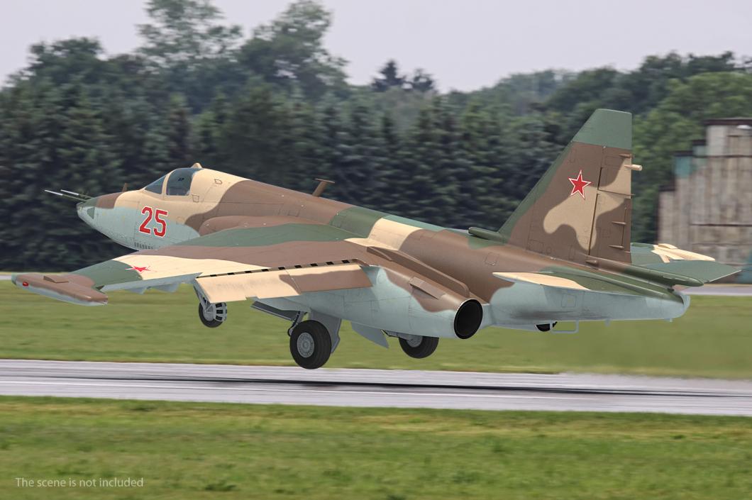 Sukhoi Su25 Grach Rigged 3D model