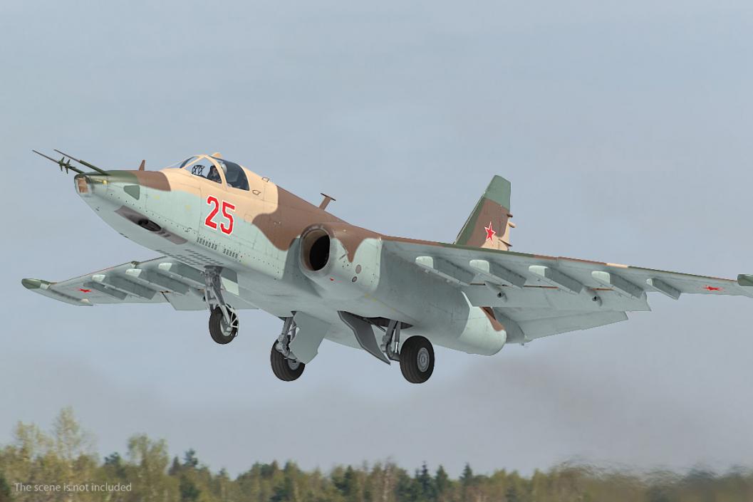 Sukhoi Su25 Grach Rigged 3D model