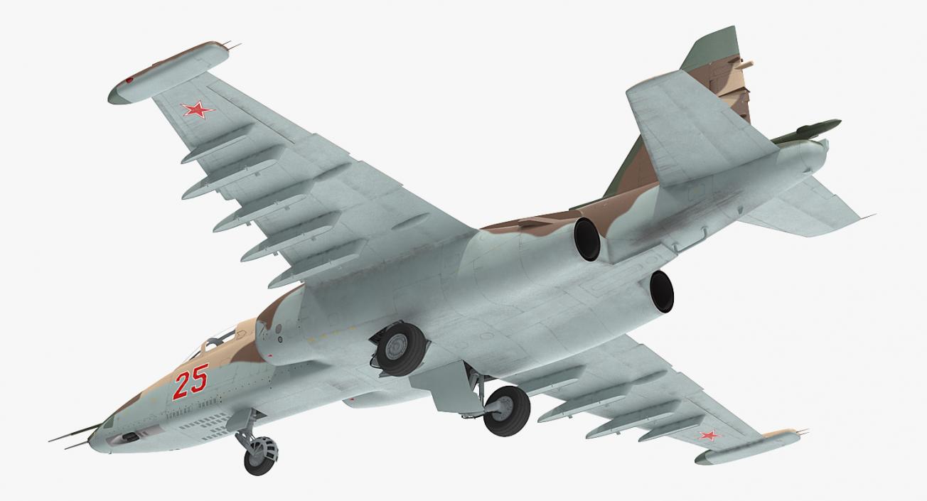 Sukhoi Su25 Grach Rigged 3D model