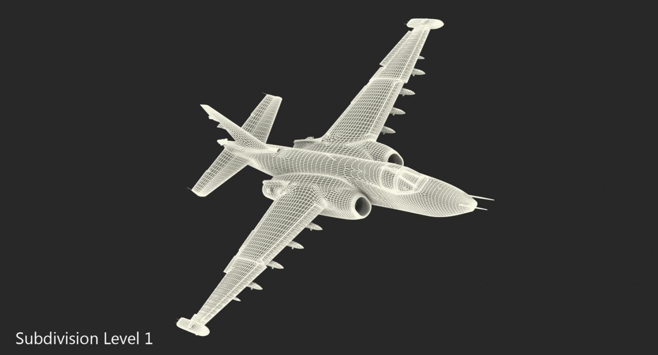 Sukhoi Su25 Grach Rigged 3D model