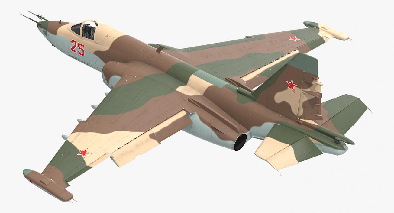 Sukhoi Su25 Grach Rigged 3D model